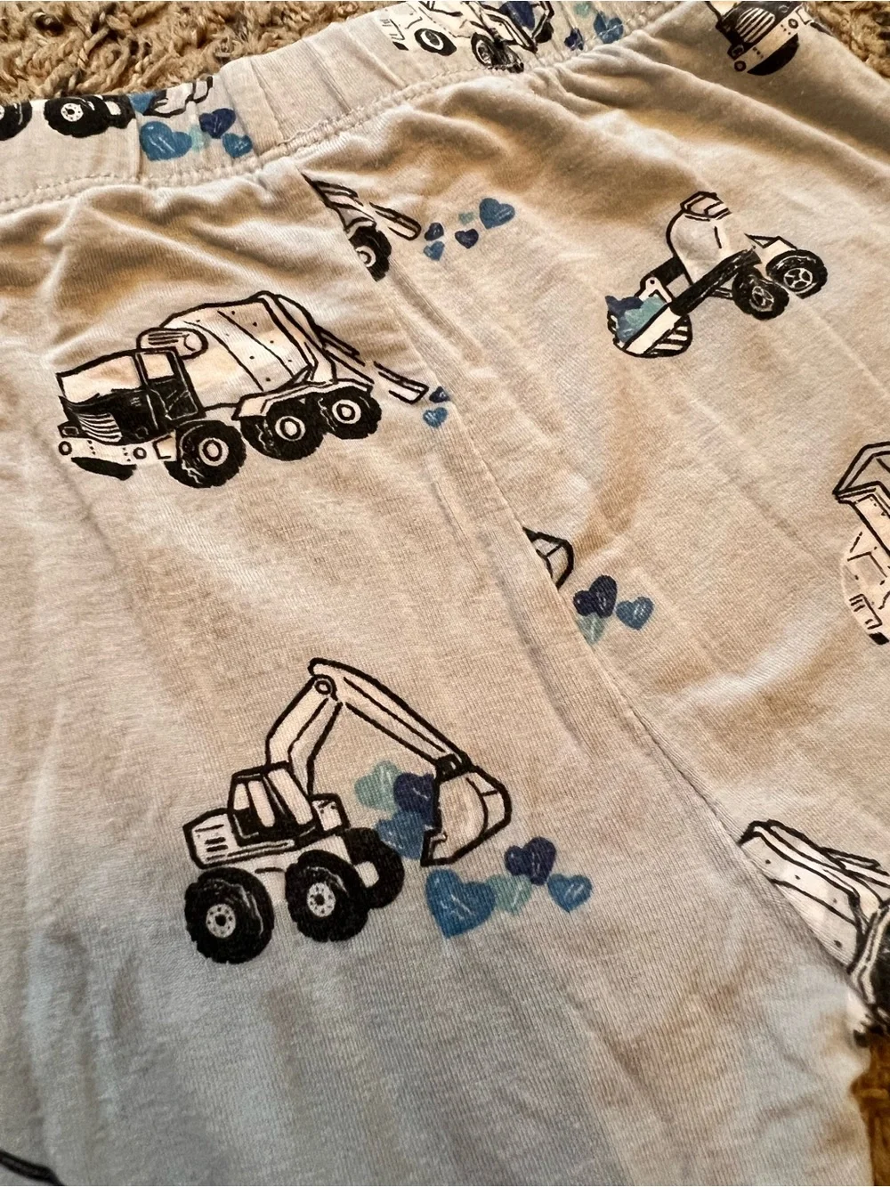 Angel Dear 3T Blue Construction Hearts Pajamas